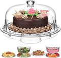 6 in 1 Cake Stand and Serving Plate Platter with Dome Cover, Multi-Purpose Use, Shatterproof and Reusable