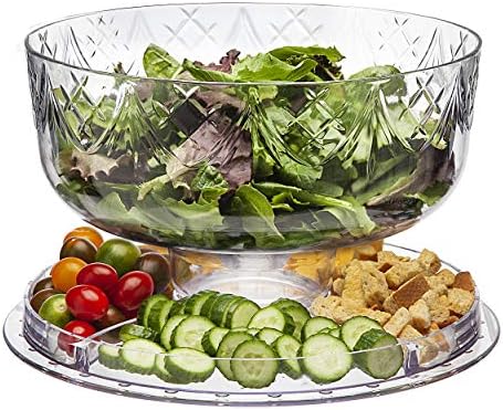 6 in 1 Cake Stand and Serving Plate Platter with Dome Cover, Multi-Purpose Use, Shatterproof and Reusable, alternate view 2