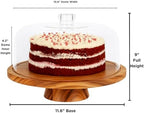 6 in 1 Large Acacia Wood Cake Stand with Lid in x, alternate view 3