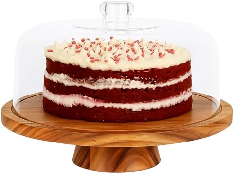6 in 1 Large Acacia Wood Cake Stand with Lid in x, alternate view 6
