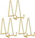 6 inch 3 Pack Gold Metal Display Stands Plate Stands Plate Holder Display Stands for Picture, Decorative Plate