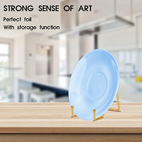 6 inch 3 Pack Gold Metal Display Stands Plate Stands Plate Holder Display Stands for Picture, Decorative Plate, alternate