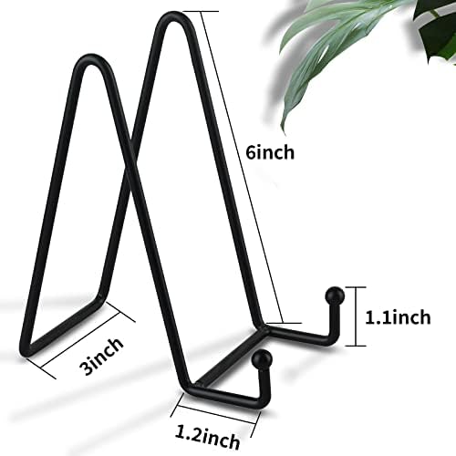 6 Inch 5 Pack Black Metal Display Stands Plate Holder Display Stands for Picture, Decorative Plate, Book, Photo, alternate