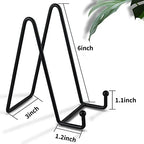 6 Inch 5 Pack Black Metal Display Stands Plate Holder Display Stands for Picture, Decorative Plate, Book, Photo, alternate