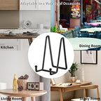 6 Inch 5 Pack Black Metal Display Stands Plate Holder Display Stands for Picture, Decorative Plate, Book, Photo, alternate
