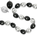 6 Inch Black and Silver Linking Balloons, 120Pcs Quick Link Balloons Garland & Arch Kit for DIY Balloon Wall