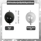 6 Inch Black and Silver Linking Balloons, 120Pcs Quick Link Balloons Garland & Arch Kit for DIY Balloon Wall, alternate view