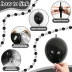6 Inch Black and Silver Linking Balloons, 120Pcs Quick Link Balloons Garland & Arch Kit for DIY Balloon Wall, alternate view