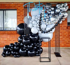 6 Inch Black and Silver Linking Balloons, 120Pcs Quick Link Balloons Garland & Arch Kit for DIY Balloon Wall, alternate view