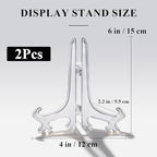 6 Inch Clear Acrylic Plate Stands for Display Holders 2pcs in Clear, alternate view 3