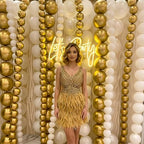 6 Inch Gold and White Linking Balloons, 120Pcs Quick Link Balloons Garland & Arch Kit for DIY Balloon Wall, alternate view 4
