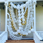6 Inch Gold and White Linking Balloons, 120Pcs Quick Link Balloons Garland & Arch Kit for DIY Balloon Wall, alternate view 5