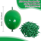 6 Inch Green Linking Balloons, 120Pcs Quick Link Balloons Garland & Arch Kit for DIY Balloon Wall, Dark Green, alternate view