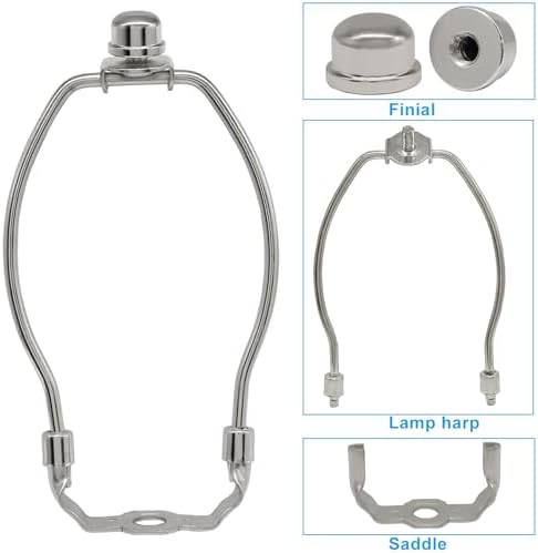 6 Inch Lamp Shade Harp Holder, 2 Pcs, Silver in Silver, alternate view 3