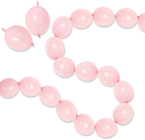 6 Inch Light Pink Linking Balloons, 120Pcs Quick Link Balloons Garland & Arch Kit for DIY Balloon Wall, Pink