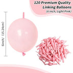 6 Inch Light Pink Linking Balloons, 120Pcs Quick Link Balloons Garland & Arch Kit for DIY Balloon Wall, Pink, alternate view
