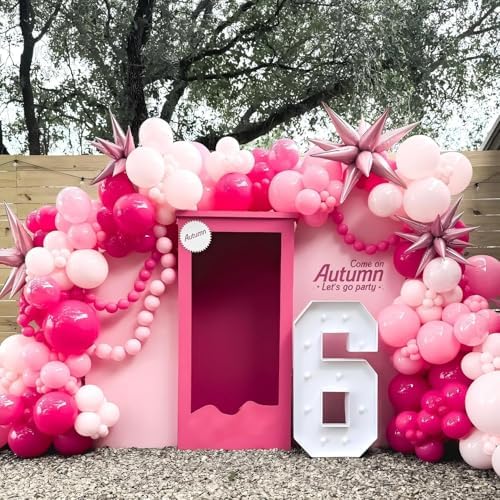 6 Inch Light Pink Linking Balloons, 120Pcs Quick Link Balloons Garland & Arch Kit for DIY Balloon Wall, Pink, alternate view