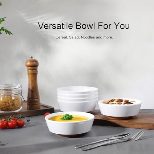 6-inch Melamine Bowls set of 6-20-ounce Dinnerware Cereal Bowls for Soup, Salad & Dessert | Dishwasher Safe &, alternate view