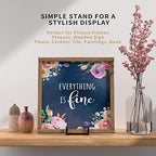 6 Inch Metal Square Picture Frame Easel Stands for Plates, Photos, Decor (Black, 2 Pack) in matte black, alternate view 2