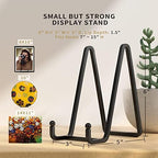 6 Inch Metal Square Picture Frame Easel Stands for Plates, Photos, Decor (Black, 2 Pack) in matte black, alternate view 3