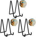 6 Inch Metal Square Picture Frame Easel Stands for Plates, Photos, Decor (Black, 6 Pack) in matte black
