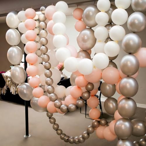 6 Inch Metallic Silver Linking Balloons, 120Pcs Quick Link Balloons Garland & Arch Kit for DIY Balloon Wall, alternate view 5