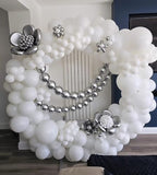 6 Inch Metallic Silver Linking Balloons, 120Pcs Quick Link Balloons Garland & Arch Kit for DIY Balloon Wall, alternate view 7