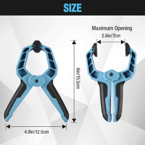 6 Inch Spring Clamps Heavy Duty, 4 Pack Plastic Clamp, alternate view 2