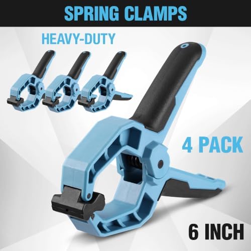6 Inch Spring Clamps Heavy Duty, 4 Pack Plastic Clamp, alternate view 3