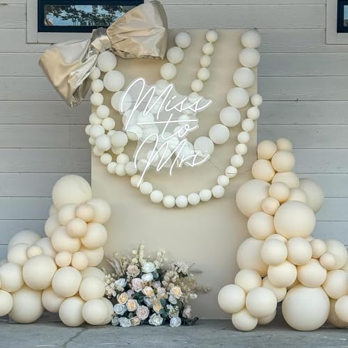 6 Inch White Sand Linking Balloons, 120Pcs Quick Link Balloons Garland & Arch Kit for DIY Balloon Wall, Sand, alternate view