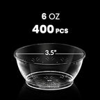 6 Oz Clear Mini Plastic Dessert Bowls (400-Pack) Disposable Serving Bowls in 6 Ounce in Clear, alternate view 3