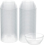 6 Oz Clear Plastic Bowls - 100 Pack disposable bowls - Premium Hard Small Plastic Bowls - Heavy Duty Ice Cream