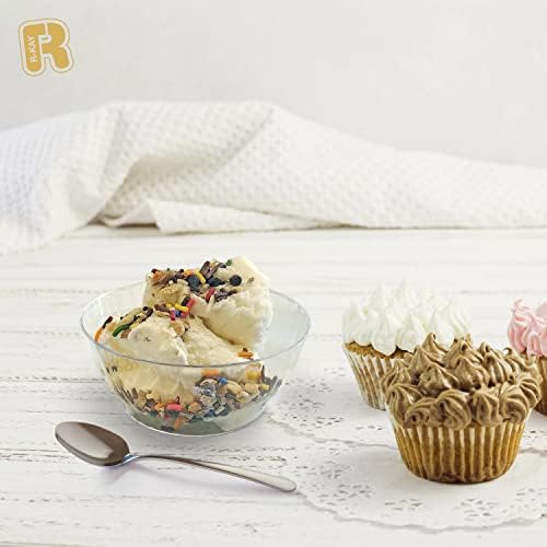 6 Oz Clear Plastic Bowls - 100 Pack disposable bowls - Premium Hard Small Plastic Bowls - Heavy Duty Ice Cream, alternate