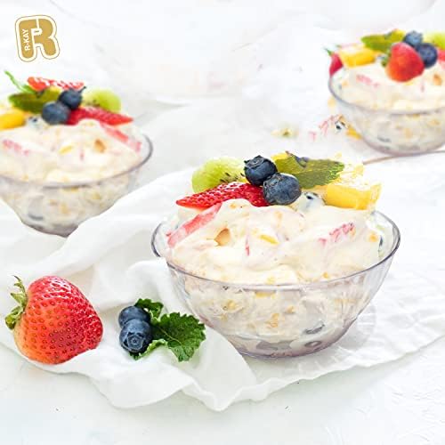6 Oz Clear Plastic Bowls - 100 Pack disposable bowls - Premium Hard Small Plastic Bowls - Heavy Duty Ice Cream, alternate