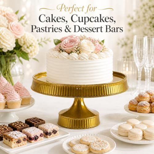 6 Pack 10.5" Plastic Cake Stand, Elegant Reusable Pedestal Dessert Display Tray, Heavyweight Plasticware for, alternate view