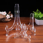 6 Pack 10 Inch Clear Plastic Easels or Stand/Plate Holders to Display Pictures or Other Items at Weddings, Plate, alternate