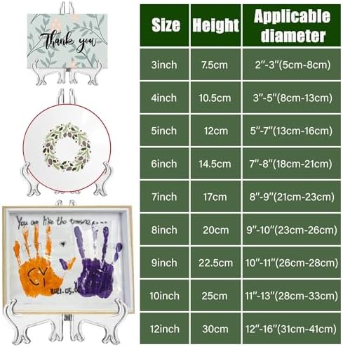 6 Pack 10 Inch Clear Plastic Easels or Stand/Plate Holders to Display Pictures or Other Items at Weddings, Plate, alternate