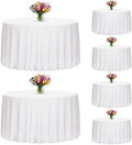 6 Pack 120 Inch Round Tablecloths White in White