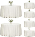 6 Pack 120 Inch Tablecloths Round Ivory Table Cover in Ivory