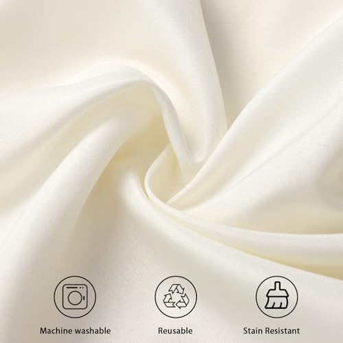 6 Pack 120 Inch Tablecloths Round Ivory Table Cover in Ivory, alternate view 4