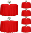 6 Pack 120 Inch Tablecloths Round Red Table Cover in Red