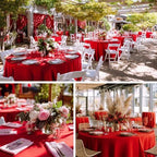 6 Pack 120 Inch Tablecloths Round Red Table Cover in Red, alternate view 7