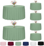 6 Pack 120 Inch Tablecloths Round Sage Green Table Cover in Sage Green