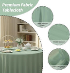6 Pack 120 Inch Tablecloths Round Sage Green Table Cover in Sage Green, alternate view 4