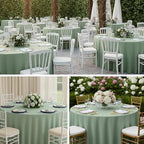 6 Pack 120 Inch Tablecloths Round Sage Green Table Cover in Sage Green, alternate view 7
