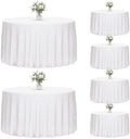 6 Pack 120 Inch Tablecloths Round White Table Cover in White