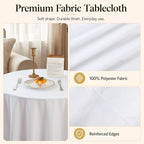 6 Pack 120 Inch Tablecloths Round White Table Cover in White, alternate view 3