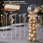 6 Pack 15.75 Inch Clear Acrylic Tabletop Balloon Stand Kit, Reusable Balloon Sticks Holders with Base, Table, alternate view