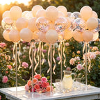 6 Pack 15.75 Inch Clear Acrylic Tabletop Balloon Stand Kit, Reusable Balloon Sticks Holders with Base, Table, alternate view