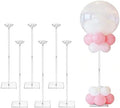 6 Pack 23.6 Inch Reusable Clear Acrylic Balloon Stand Kit in Clear